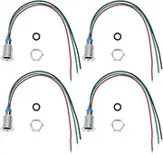 LED Indicator Light Waterproof Dual Color PreWired Round LEDs for Car Computer Access Control CNC Machine Brass Chrome Plated 4 Sets (Red Green)