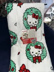 Hello Kitty Christmas Wreath Plush Blanket 60in x 90in