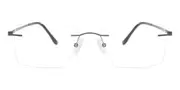 Square Rimless Titanium Men's Glasses Online Gunmetal Size 56 - Lenses Included - Private Health Rebate - Blue Light Block - SmartBuy Collection