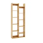 Costway 12-Tier Bookcase Wood Display Shelf w/Anti-Tipping Kits Tree-Shaped Storage Shelving Natural