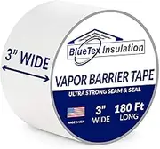 3" Wide x 180' Long White Vapor Barrier Seam Tape - 1 roll Waterproofing and Great for Crawlspaces, Insulation Repairs, Underlayment Seams, Metal Building Insulation Seams, Excellent Air Barrier