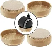 Lifeswonderful - 4X Felt Base Castor Cups - Non Slip - Protect Your Floors & Prevent Furniture from Rolling