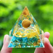 Crystals Stone Orgone Pyramid Energy Generator Natural Amethyst Peridot E