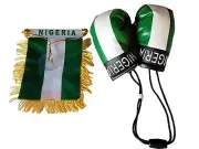 2pcs. Nigerian Boxing Glove Mini Banner Flag Nigeria Boxing Glove Lagos Flags