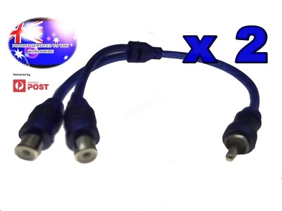 From OZ Quality 2PC 2 RCA Female To 1 RCA Male Audio Adapter Cord Lead 4 Sub Amp