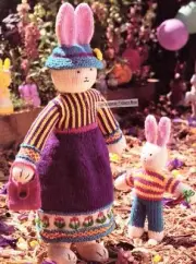 BUNNY 19" & 10" / 4ply - COPY toy knitting pattern