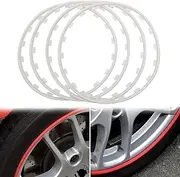 Universal Car Vehicle Wheel Rims Edge Protector Ring - 4pcs Tire Guard Strip Car Styling Exterior Accessories for All Cars - 16-20in(White,20in)