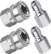 2 Set Pressure Washer Quick Connect Kit Sturdy Stainless Steel Male and Female Quick Connect Fittings Pressure Washer Adapter Tool Set