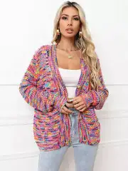 Button Up Dropped Shoulder Cardigan