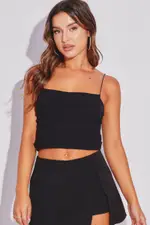 Black Mesh Singlet Sleeveless Crop - Size L, Women's Singlet
