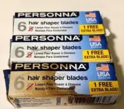 3 boxes Personna Hair Shaper Blades 6-Blades ea. box Made in USA (51A)