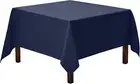 Square Tablecloth - 70 X 70 Inch - Navy Blue Square Table Cloth for Square or ro