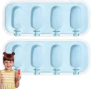 Ice Pop Molds - Silicone 4-Hole Design Mould Maker,2X Easy Release Moulds Ice Cream Maker Food Grade Mold for Juice, Pudding, Fruit