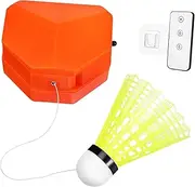 JUMPLAWN 1set Badminton Training Machine Remote Control Portable Elastic Trainer Self Practice Includes Vibrant Shuttlecock for Home Use and Easy Installation