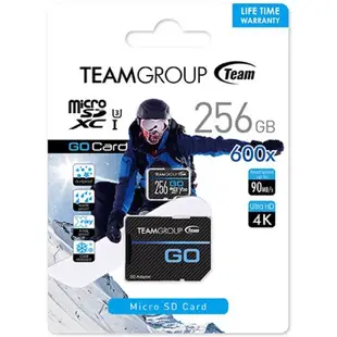 【公司貨】TEAM 十銓 GO Card U3 64GB/128G/256G 運動攝影記憶卡 終身保固 4K高畫質專用卡