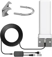 domoi Outdoor Digital TV Antenna Outdoor High Definition Digital Smart TV 4K 1080P ATSC Amplifier TV Antenna, Easy to Use, White, 500457533