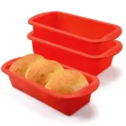 3 Pack Silicone Bread Loaf Pan Non Stick Bread Pans for Homemade Bread Cake