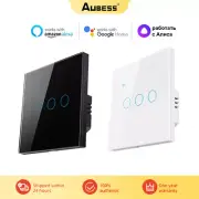 Tuya EU WiFi Smart Wall Switch 1/2/3 Gang No Neutral Wire Panel Touch Sensor LED