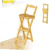 Folding Bar Stool with Back Portable Tall Folding Stool Chair, Kitchen Wood