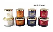 bulk 12 Elegant Glass Candle w Gold Lid 4 Assorted 9x9cm
