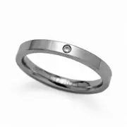 3.0mm Natural Diamond Accent Cobalt Band Thumb Ring