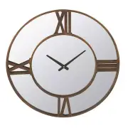 Storied Home Wall Clocks 23.5" X 2.75" Gold Finish Modern Round Mirrored Metal