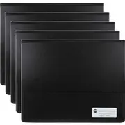 Marbig Polypick Document Wallet Heavy Duty A4 Black Pack 5