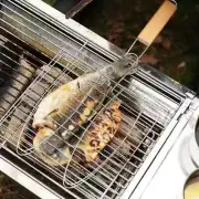 Large Stainless Steel BBQ Grill Basket - Foldable, Rust-Resistant Mesh Clip