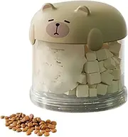Dog Treat Tin with Lid - Dog Treat Container For Countertop | Food Storage Box | Clear Dog Treat Jar Food Dispenser - Stackable Decorative Portable Cookie Jar for Kitchen Pantry Outdoor Travel Use