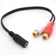 3.5mm Female to 2 RCA Female Jack Converter Adapter Cable AUX Audio Stereo Au...