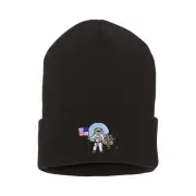 Space Moonwalk embroidered beanie hat, custom embroidered beanie hat
