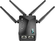 WiFi Extender Signal Booster for Whole Home & Backyard - 10K Sq.Ft Coverage w/4 Antennas | 90% Faster Internet Booster w/Ethernet Port, Easy Setup Wireless Repeater Works with Any Router | Long Range