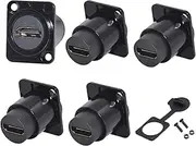 PENGLIN 5PCS Panel Mount HDMI Extension Cable Adapter, Female to Female HDMI Connector 60Hz 4K Extender for TV Monitor Projector
