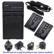 2xBattery +Charger for Fuji NP-60 FinePix 50i 601 F401 F410 F601 F601Z F601 Zoom