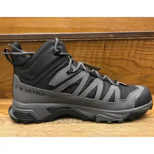 Salomon X Ultra 4 Mid Wide 男款Gore-tex防水登山鞋 L41294600 黑/灰/珍珠藍