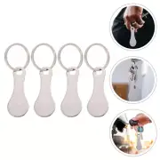 4 Pcs Cart Token Stainless Steel Shopping Trolley Tokens Key Pendant