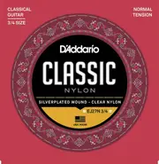 D'Addario EJ27N 3-4 Student Nylon Fractional Classical Guitar Strings, Normal Tension