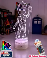 GROOT GUARDIANS OF THE GALAXY 3D LED Battery USB Night Light 7 Colour Changing