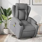 VRAXO Stand up Massage Recliner Chair Light Grey Fabric -27.65KG,3205584