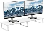 VIVO 39 inch Extra Long Monitor Stand, Wood & Steel Desktop Riser, Dual Screen, TV, Keyboard, Laptop, Ergonomic Desk and Tabletop Organizer, White, STAND-V000DL-W