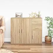 Sideboard Sonoma Oak 91x29.5x75 cm Engineered Wood,Buffets & Sideboards 28.77KG-823272