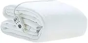 [Linen House] Multi-Zone Electric Blanket, 2 Zones Feet & Body, 9 Heat Settings, 50cm Skirt, Overheat Protection, Dual Controls, Machine Washable King Single