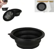 Portable Ice Bath Bowl for Face Silicone Foldable Ice Facial Washbasin with with Built-in Ice Tray for Acne Relief, Pore Minimizing & Glowing Skin | Cold Therapy for Home, Travel & Parties(Black)
