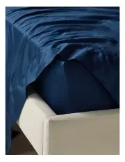 [Heritage] Diana 400TC Egyptian Cotton Sateen Sheet Separates in Navy