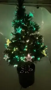 Vintage 2ft Puleo Fiber Optic Star Ornament Christmas Tree Color Changing Lights