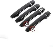 for Toyota, Axio 2014 2015 2016 2017 2018 Glossy Black Car Door Handle Cover Pad Sticker Overlay Exterior Door Handle(Black Keyless Entry)