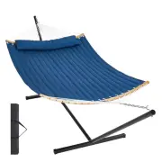 Two Person Hammock with Stand Double with Curved Spreader Bar Design a