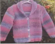 Muench Yarns Knitting Pattern 230 Big Baby V-Neck Cardigan w/ Collar - Child
