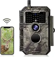 Folgtek WiFi Trail Camera Wildlife Hunting Cam 48MP 1296P H.264 Video with App Bluetooth Control, No-Glowing Night Vision IP66 Waterproof for Outdoor Animal Watching