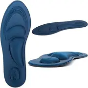 Runee Memory Foam Comfort Insole - Help Against Plantar Fasciitis and Foot Pain. Cushioning Metatarsal, Arch Support and Heel Support (Navy, Small)